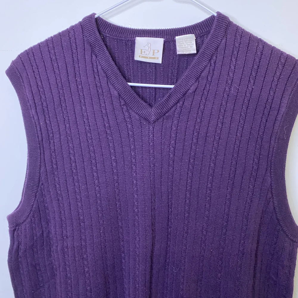EP Pro Men's Cable Knit Sweater Vest‎ Sleeveless Pullover 100% Cotton